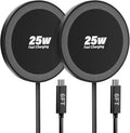 25W Wireless Charger for MagSafe, Magnetic Fast Charging Pad for iPhone 17/16/15/14/13/12 Series&AirPods,Strong Magnet,Portable Wireless Charger for Travel Home Office,Elegant Black, 2Pack(6FT)