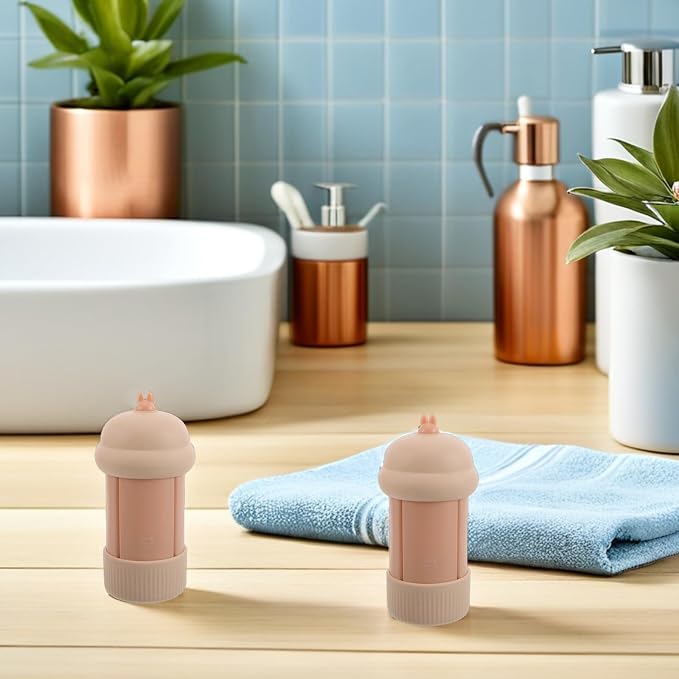 2pcs Portable Silicone Travel Bottles, 4-in-1 Leak-Proof Squeeze Containers Set, Mini Liquid Toiletry Bottles for Travel, Camping, Gym, Daily Use 60ml