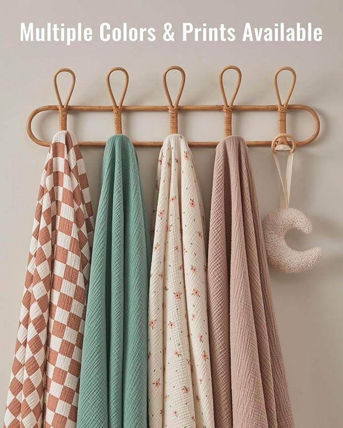 Blissful Diary Muslin Multi-Use Cloth - 4-in-1 Privacy Nursing Cover, Swaddle Blanket, Car Seat Cover, Burp Cloth, Portable Breastfeeding Essentials for Women, Baby Must Have (Roman Green)