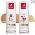 EltaMD UV Clear Tinted Sunscreen for Face, SPF 46 with Zinc Oxide, Oil-Free, Dermatologist Recommended, For Acne-Prone Sensitive Skin, 1.7 oz (Pack of 2)