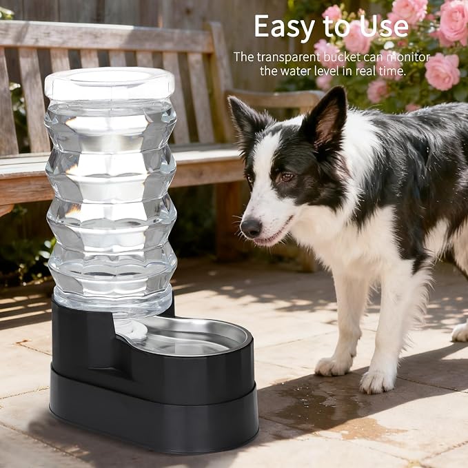 RIZZARI 9L Gravity Pet Water Dispenser with Filter for Large Dogs | Comfortable Elevated Design,Cleaner Drinking Surface,Busy Pet Owner Friendly,Indoor Everyday Use,Easy Daily Maintenance