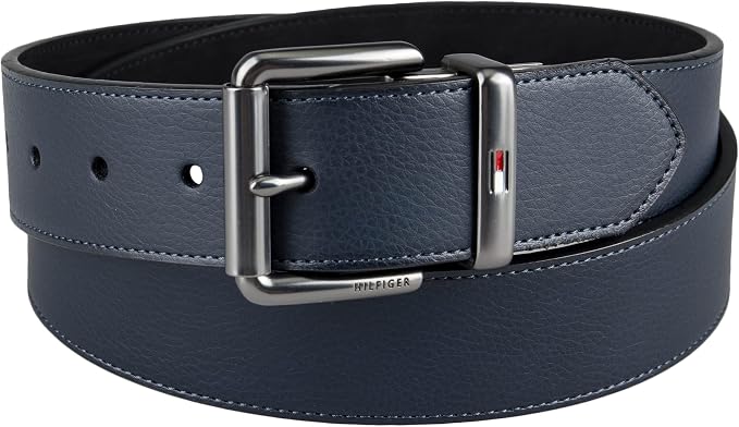 Tommy Hilfiger Men's Reversible Leather Belt, 2‑in‑1 Design for Dress Or Casual Wear