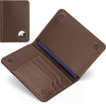 ALLIVE Passport Holder for Travel, Genuine Leather Passport Holder with AirTag Slot, Magnetic Closure, RFID Blocking Passport Cover Travel Wallet for Women Men, Travel Essentials Gifts (Coffee Brown)