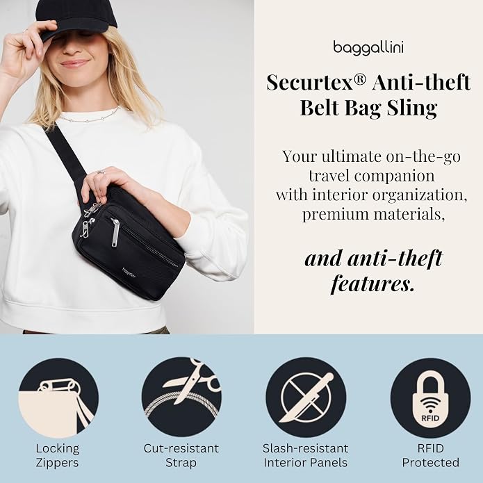 Baggallini Securtex Anti-Theft Belt Bag