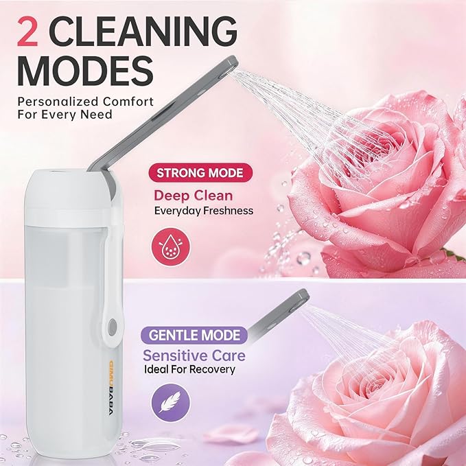 Portable Electric Bidet for Travel with 180° Adjustable Nozzle, Strong Water Pressure- Handheld Rechargeable USB-C Bidet,350ml IPX6 Waterproof Personal Hygiene Cleaner for Postpartum Women, Camping