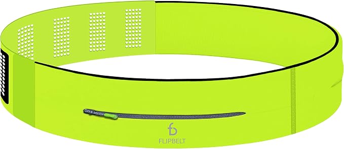FlipBelt Adjustable Running Belt, Fitness and Running Fanny Pack for Women and Men, Non Chafing Waist Band Pack for Phone Keys Money, Moisture Wicking Storage Belt, USA Company