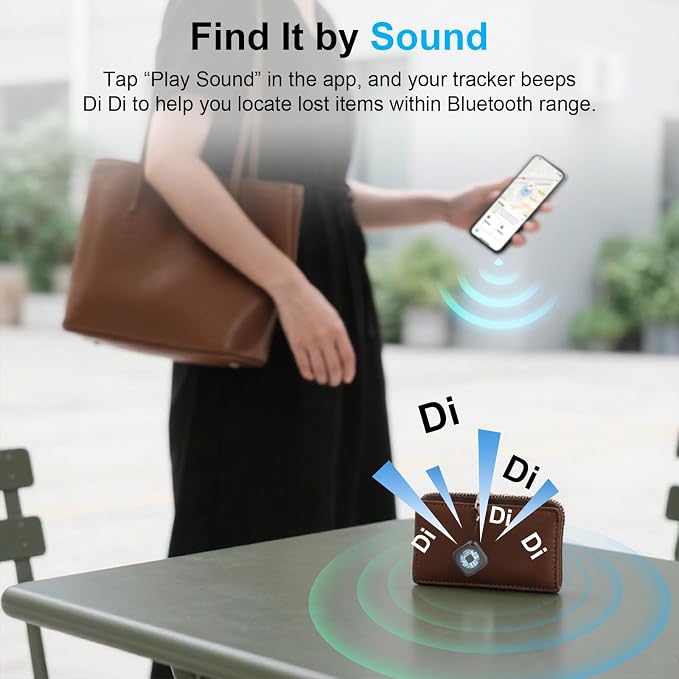 2-Pack Air Tracker Tags Compatible with Apple Find My (iOS Only), Bluetooth Tracker, Smart Keys Finder and Item Locator for Wallet Luggage Backpack (1B1W)