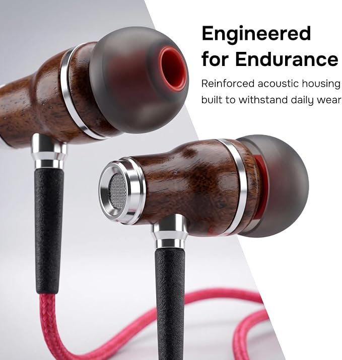 Symphonized Wired Earbuds with Microphone – Noise Isolation Ear Buds with Mic, in Ear Headphones Wire for Computer & Phone, Earphones 3.5 mm Jack