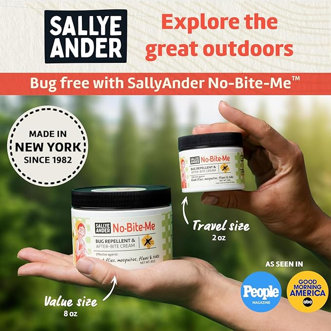 SALLYEANDER No Bite Me Natural Bug & Insect Repellent Lotion - DEET-Free Anti-Itch Cream - Safe for Kids, Infants & Adults - Repels Mosquitoes, Black Flies, and Fleas - Made in USA, 8oz