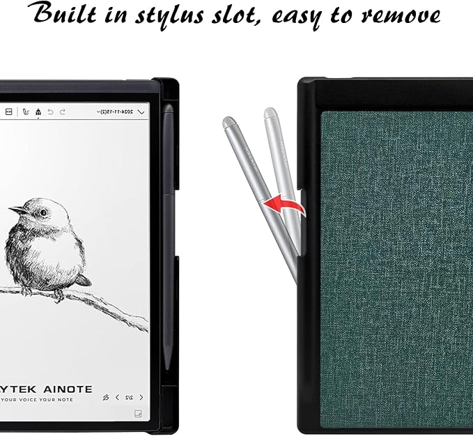 Slimshell Case for 8.2'' iFLYTEK AINOTE Air 2 Smart Auto Sleep/Wake Ultra-Thin Lightweight Leather Folio Cover with Built-in Pen Holder & Magnetic Closure (Cloth Sage Green)