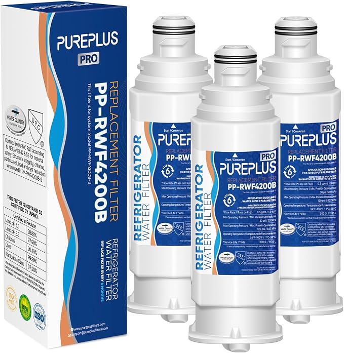 PUREPLUS DA97-17376B NSF 53&42 Certified Water Filter Replacement for Samsung HAF-QIN/EXP, DA97-08006C, RF28R7351SG, RF28R7201SR, RF28T5001SR, RF24R7201SR, RS27T5200SR, Refrigerator Water Filter