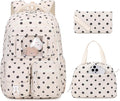 PIG PIG GIRL Corduroy Backpack 3PCS Kids Backpack for Girls School Bags for Middle School Students Book Bag for Elementary Primary Kawaii Ita Backpack with Lunch Box Pencil Case Set, Flower