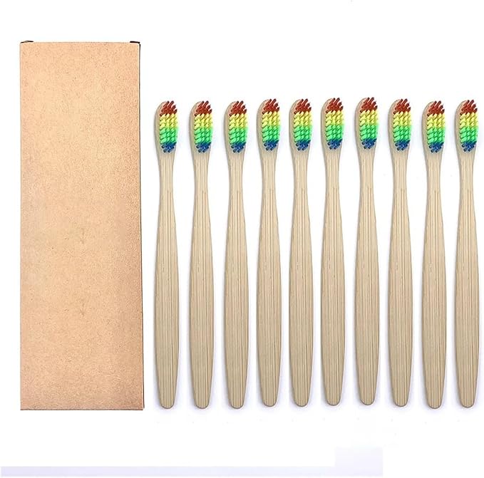 Manual Toothbrush 10PCS Colorful Toothbrush Set Soft Bristle Teeth Whitening Toothbrushes Soft Care Toothbrush(10PCS Rainbow Color)