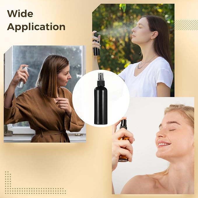 OMISTAR 48 Pcs 4 oz Plastic Spray Bottles - 120 ML Travel Size, Fine Mist Sprayers, Ideal for Perfumes, Cosmetics, Cleaning Solutions, and More, Black