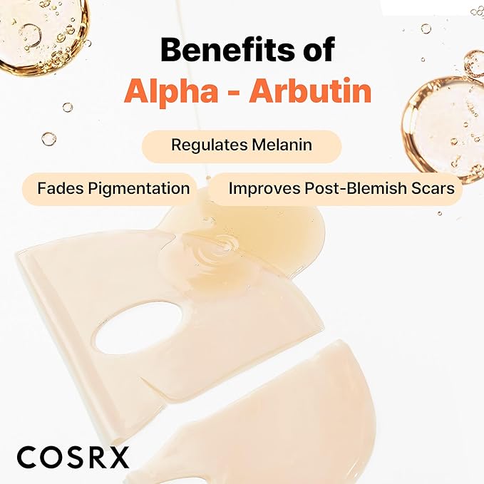 COSRX The Alpha-Arbutin Discoloration Care Hydrogel Face Masks Skincare 3 EA, Collagen Face Mask, Travel Essentials, Overnight Face Mask, Korean SkinCare, Mothers Day Gifts for Woman