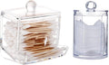 Makeup Removal Cotton Pad Holder with Lid, Multipurpose Bathroom Cotton Swabs Storage Box Cosmetic and Makeup Organizer, Clear, Standard, Combo(Round + Square)