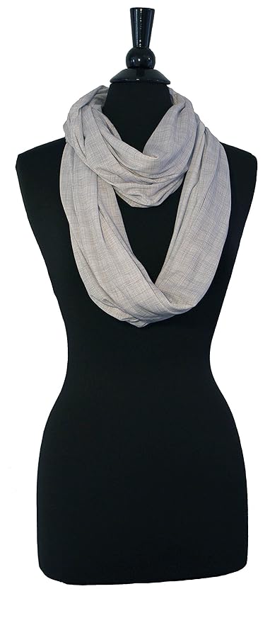 LK Baby Infinity Nursing Scarf Breastfeeding Cover Ultra Soft Premium Jersey Polyester- 100% AZO free and Safe for Baby (Light Grey Pattern)