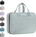 Everfun Travel Toiletry Bag with Hanging Hook and Leakproof Wet/Dry Compartments, Large Capacity Makeup Cosmetic Organizer for Women, 12x9x4.5 Inch, Mint Green