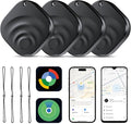 2026 Air Tracker Tags Item Locator for Android & iOS Bluetooth Tracker Smart Tags Compatible with Apple Find My (iOS) & Google's Find Hub(Android) for Keys, Luggage, Wallet, Vehicles (4 Pack Black)