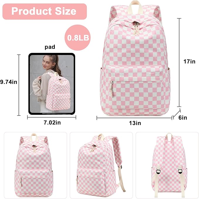 Bluboon School Backpack for Teen Girls Bookbags Elementary High School Corduroy Laptop Bags Women Travel Daypacks