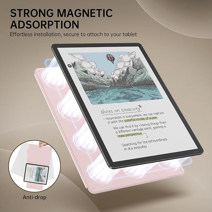 MoKo Magnetic Case for All-New 11" Kindle Scribe 2025(3rd Generation) & Kindle Scribe Colorsoft 2025(1st Generation) - Slim Folio Premium PU Leather Cover with Pen Clasp & Auto Sleep Wake, Cherry Bow
