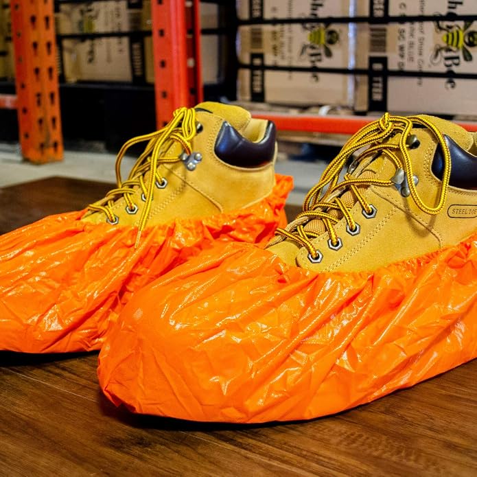 ShuBee Waterproof Shoe & Boot Covers Slip-Resistant Disposable for Plumbing Construction Floor Protection - 40 Pair