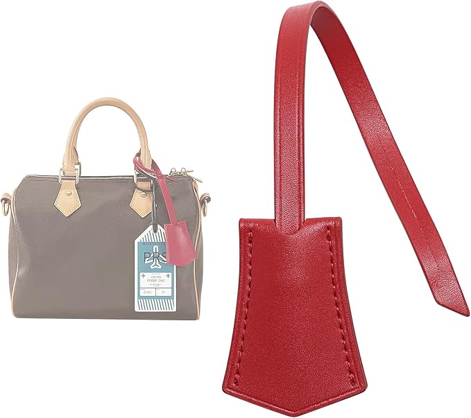 jiesinlov Microfibre Leather Tags for Speedy 25 30 35 Handbag,Luggage or Suitcase Tag (Red Tag)