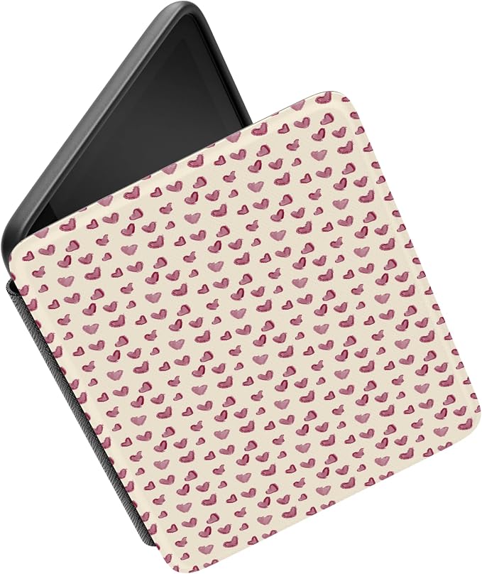 Casely Kindle Case | Lovebug | Mauve Hearts | Compatible with 7” Kindle Colorsoft and 7” Kindle Paperwhite (12th Gen 2024 Models)