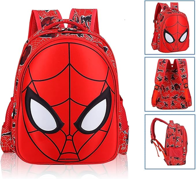 Cartoon Spider Schoolbag with Pencil Case - 3D, Waterproof, Large-Capacity for Primary School Boys (14in)