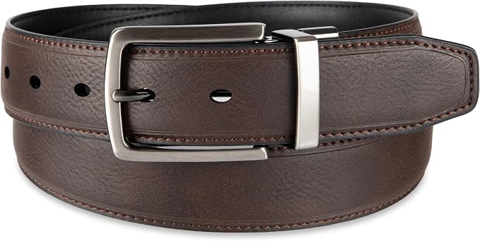 DOCKERS Men's Two-in-one Reversible Rotative Buckle Everyday Casual Dress Belt (Regular and Big & Tall Sizing)