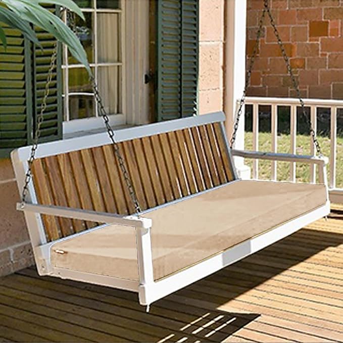 Outdoor Bench Cushion 36x18/40x16/48x16 Waterproof Patio Furniture Cushions Garden Sofa Settee Couch Swing Pads with Ties(9,59x18x3 in)