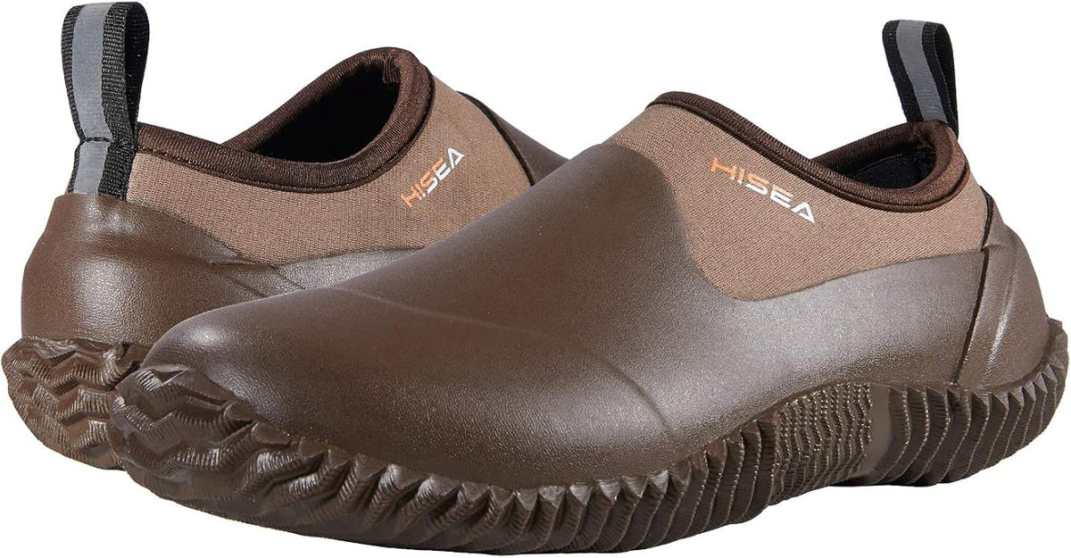 HISEA Unisex Garden Shoes, Waterproof Slip-On Rain Boots for Men and Women, Neoprene Rubber Rain Shoes Outdoor Ankle Booties for Gardening, Farming, Camping, Dog Walking, Car Wash, Lawn Care and Yard Work