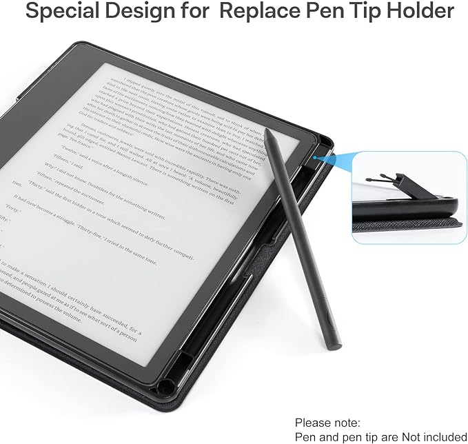 CoBak Case for Kindle Scribe - All New PU Leather Cover with Auto Sleep Wake Feature for Kindle Scribe 10.2" 2022 & 2024 Released with Pen Holder