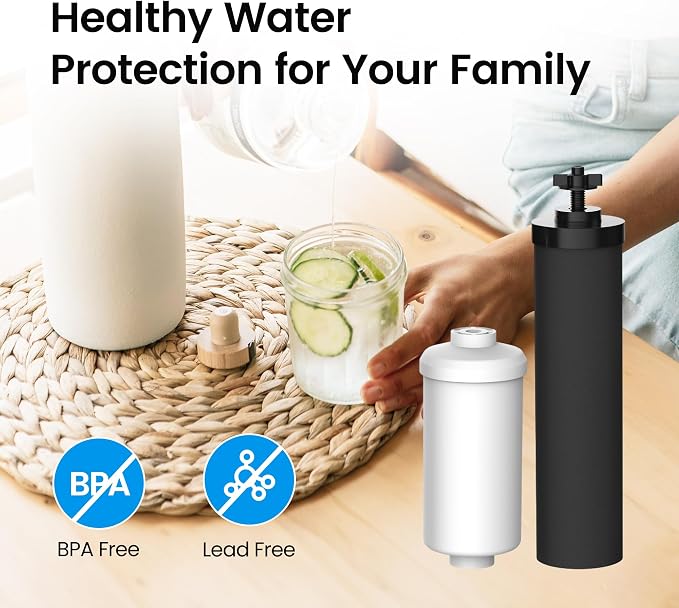 Filterlogic Gravity Water Filter, Replacement for Berkey®, Purewell®, ProOne®, Alexapure®, BB9-2® Black Filter & PF-2® Fluoride Filters, NSF/ANSI 372 Standard, Combo Pack