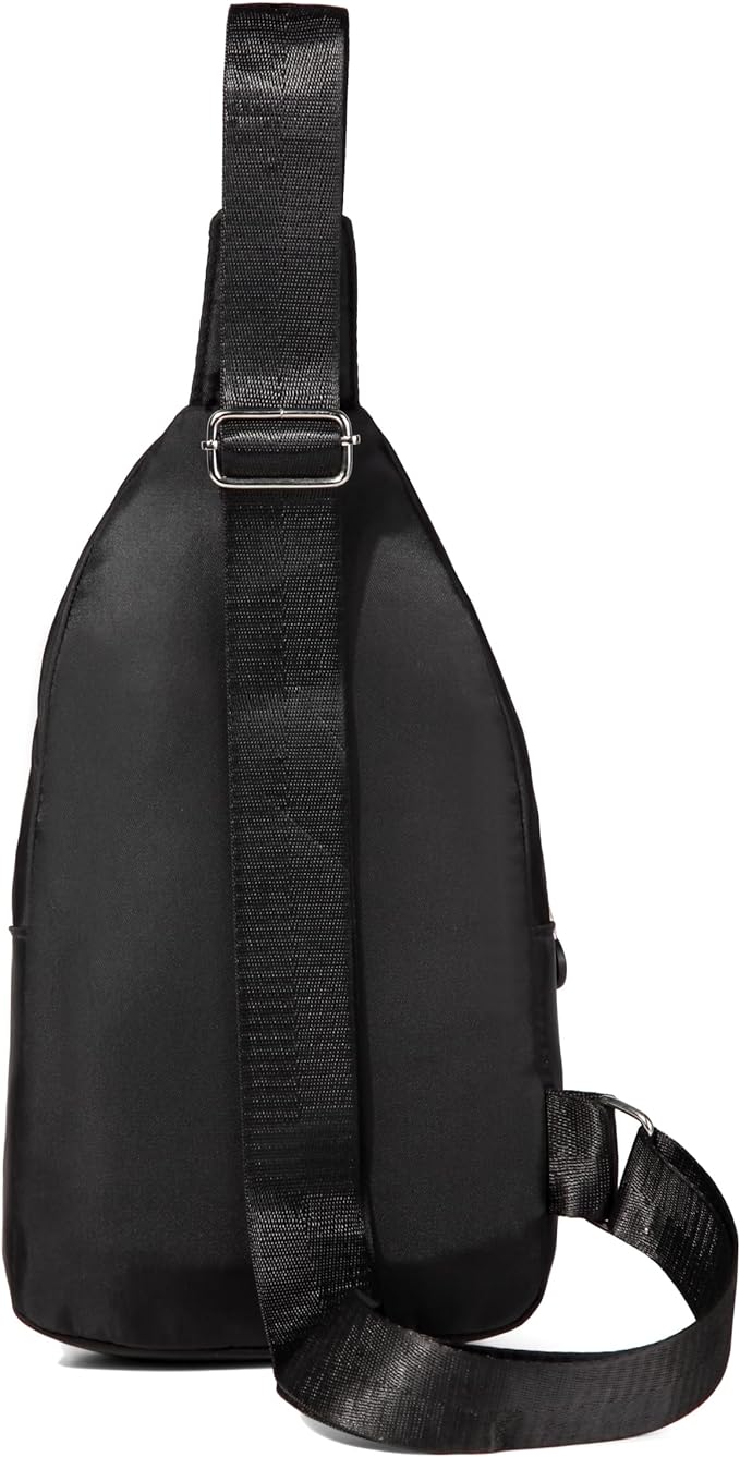 AOSTIHOT Crossbody Small Sling Backpack Sling Bag for Women, Chest Bag Daypack Crossbody for Travel Sport Running Hiking Dark Black