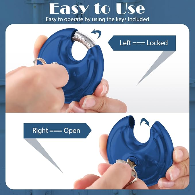 Chumia 16 Pack Padlocks Keyed Alike, Stainless Steel 2-3/4 Wide, 3/8 Shackle Disc Locks for Outdoor, Storage Units, Garages, Gym Lockers(Blue)