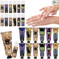 12 Pack Halloween Hand Cream and Lip Balm Gifts Sets for Women Mini Hand Lotion Bulk Travel Size Moisturizing Cream Halloween Party Favors for Boo Basket Stuffers 6 Natural Plant Fragrances