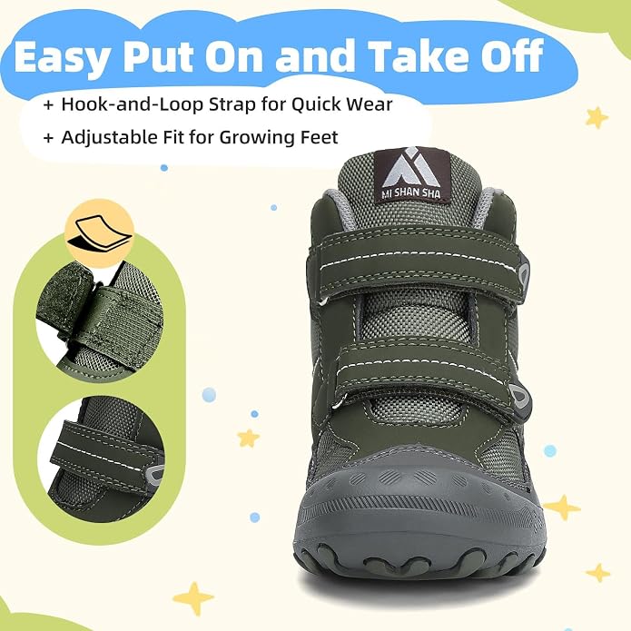 Mishansha Kids Water Resistant Hiking Boots, Boys Girls Anti Collision Anti-Skid Athletic Outdoor Adventure Trekking Shoes