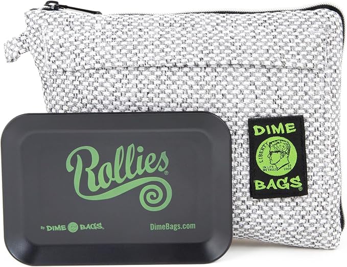 Dime Bags All-in-One Padded Pouch with Accessory Tray & Smell/Spill Proof Pocket, Protective Case for Glass Storage & Travel