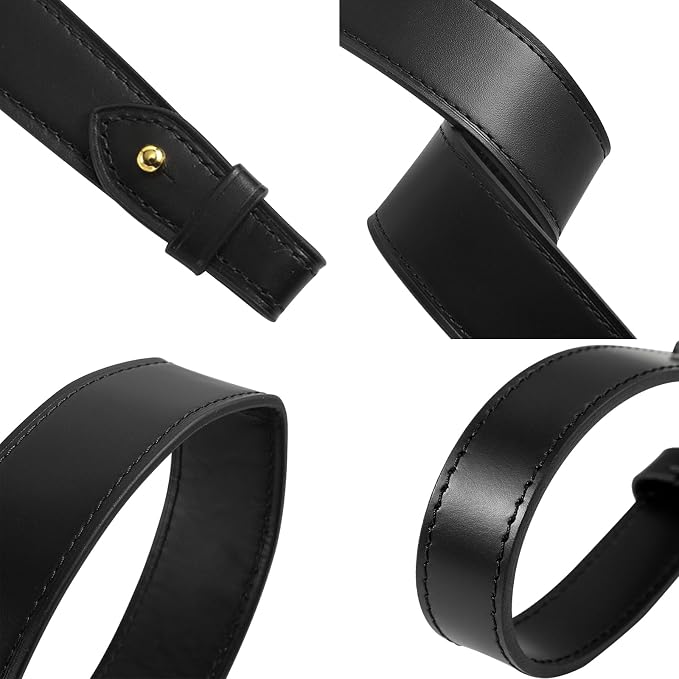 jiesinlov Vachetta Leather Replacement Straps Purse Shoulder Strap for Gracefull Bags (W1.4in,L25in-Black)