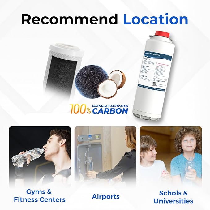 Water Filter Replacement, Compatible with Elkay 51300C ezH20, EWF3000 and Halsey Taylor Bottle Filling Stations (No Chip - 2 Pack)