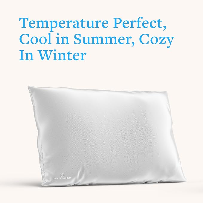 Mulberry Silk Pillowcase for Hair and Skin, 22 Momme 100% Silk Pillowcase Standard Queen Size, Smooth Cooling Pillowcase for Frizz Hair and Sleep Creases