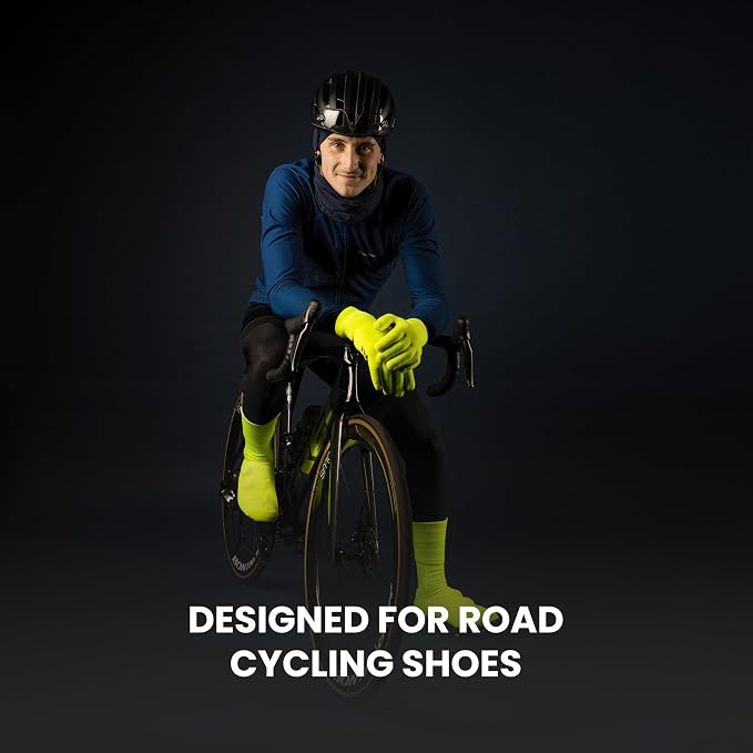 GripGrab Flandrien Waterproof Knitted Road Cycling Shoe Covers High Cut Windproof Insulating Zipperless Aero Overshoes