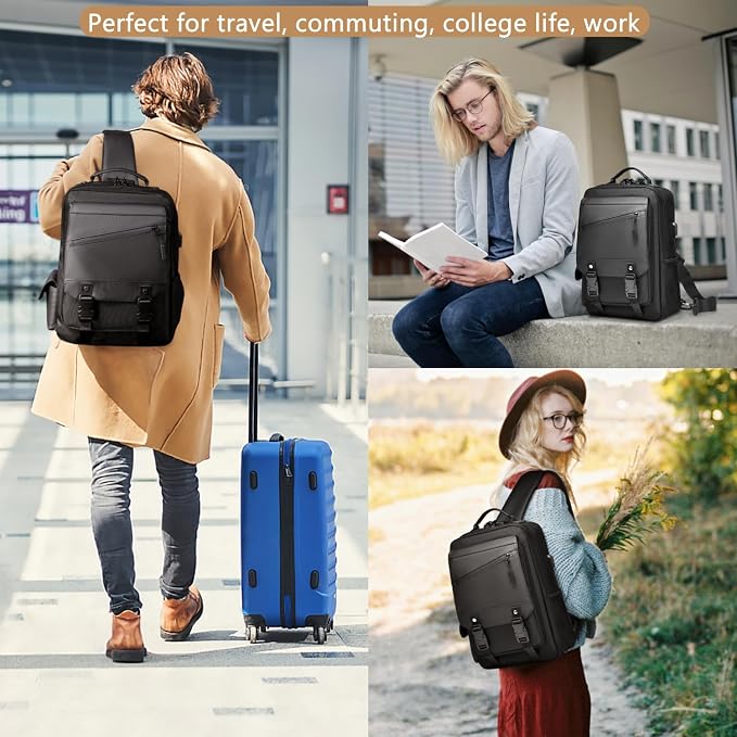 Leaper Anti-Theft Crossbody Sling Bag：one-handed quick-open lock in 3 seconds & hidden zippered pockets for Travel, Work & Daily Commute, Black