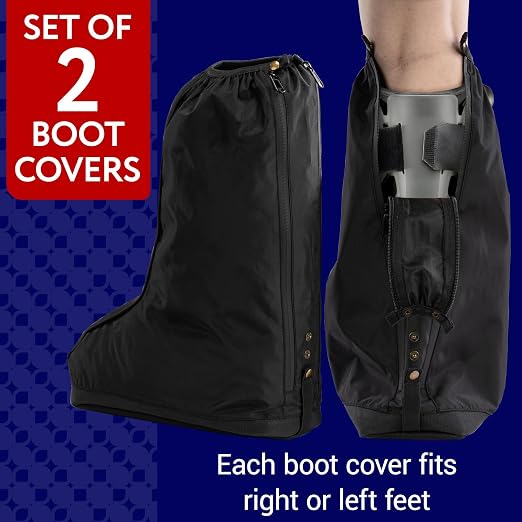 IMPRESA 2 Pack Walking Boot Cover for Foot & Ankle Brace – Medical Boot Shoe Protectors for Rain & Winter Weather – Water-Resistant Cast Cover for Foot Brace & Orthopedic Shoes – Med/Large – Unisex