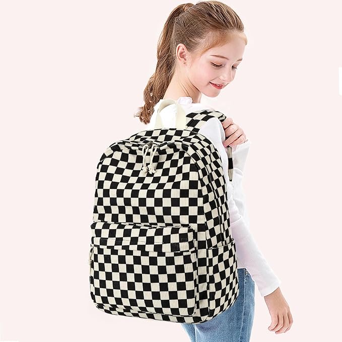 Bluboon School Backpack for Teen Girls Bookbags Elementary High School Corduroy Laptop Bags Women Travel Daypacks