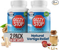Dizzy Stop Dr. Barton's Vertigo Relief Products with Ginger and Grape Seed - Non-Drowsy Motion Sickness Pills for Dizziness Relief and Inner Ear Balance - (80 Count – Pack of 2)