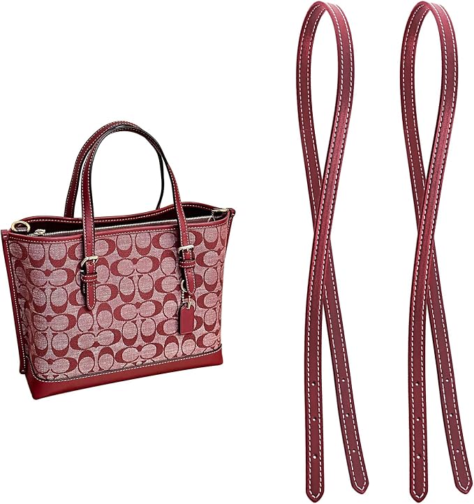 Jiesinlov 2 Pcs Bag Microfiber Leather Strap Replacement Shoulder Straps for Mollie 25 Tote Handbag(Burgundy)
