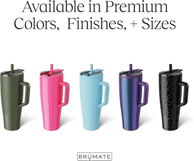 BrüMate Era Flip 40oz Tumbler with 100% Leakproof Covered Straw Lid | Hygienic Covered Straw | Insulated Stainless Steel Water Bottle with Handle | Cup Holder Friendly | BPA-Free (Sage)