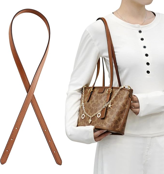 Jiesinlov 2 Pcs Bag Microfiber Leather Strap Replacement Shoulder Straps for Mollie 25 Tote Handbag(Brown)